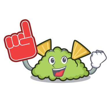 Köpük parmak guacamole maskot karikatür tarzı vektör çizim