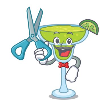 Margarita karakter karikatür tarzı vektör çizim berber