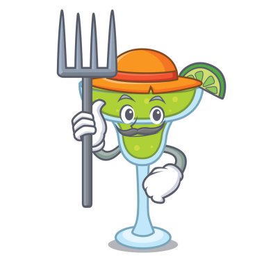 Çiftçi margarita karakter karikatür tarzı vektör çizim