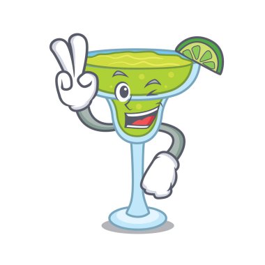 İki margarita karakter karikatür tarzı vektör çizim parmak