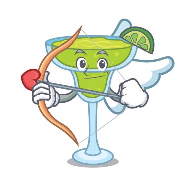 Aşk tanrısı margarita karakter karikatür tarzı vektör çizim