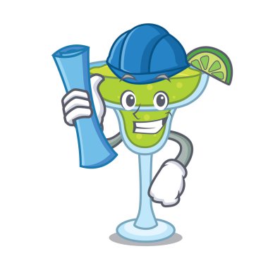 Mimarı margarita karakter karikatür tarzı vektör çizim