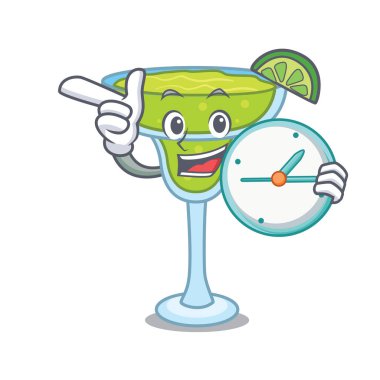 Saat margarita karakter karikatür tarzı vektör çizim ile