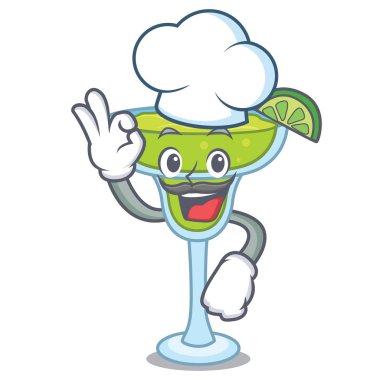 Şef margarita karakter karikatür tarzı vektör çizim