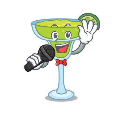 Şarkı margarita maskot karikatür tarzı vektör çizim