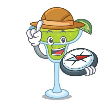 Explorer margarita maskot karikatür tarzı vektör çizim