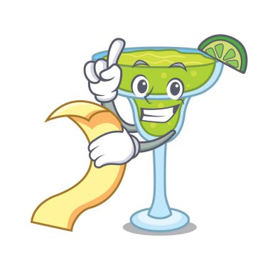 Menü margarita maskot karikatür tarzı vektör çizim ile