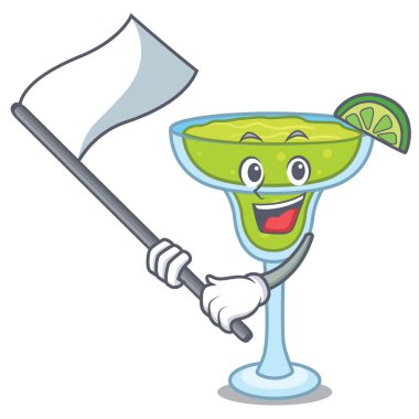 Bayrak margarita maskot karikatür tarzı vektör çizim ile