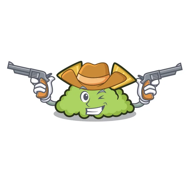 Cowboy Guacamole Personagem Desenho Animado Estilo Vetor Ilustração — Vetor de Stock