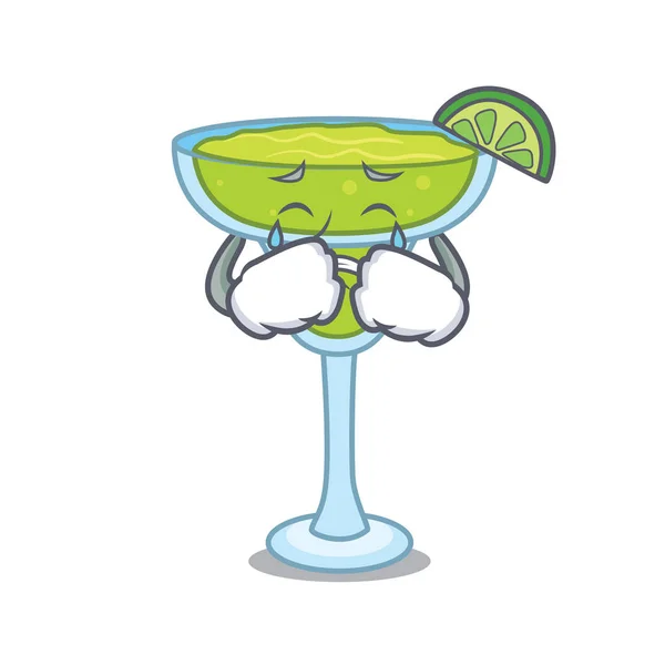 Weinen Margarita Maskottchen Cartoon Stil Vektor Illustration — Stockvektor