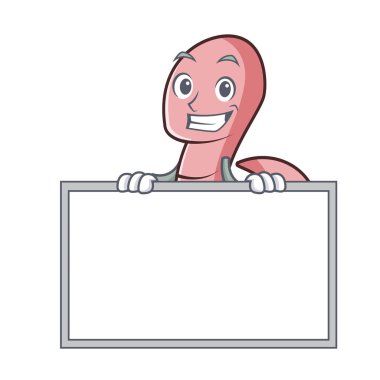 Yönetim Kurulu solucan karakter karikatür tarzı vektör çizim ile sırıtarak