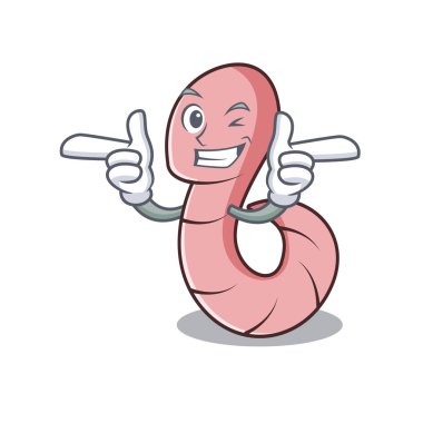 Wink solucan karakter karikatür tarzı vektör çizim