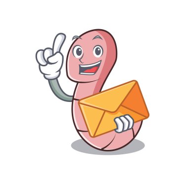 Zarf solucan karakter karikatür tarzı vektör çizim ile