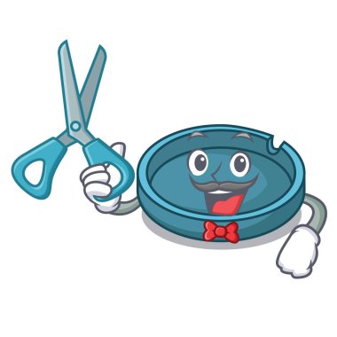 Kül tablası karakter karikatür tarzı vektör çizim berber