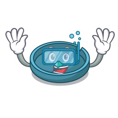 Dalış kül tablası karakter karikatür tarzı vektör çizim