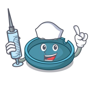 Hemşire kül tablası karakter karikatür tarzı vektör çizim