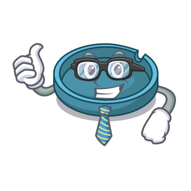 İşadamı kül tablası karakter karikatür tarzı vektör çizim