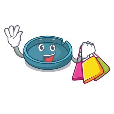 Kül tablası karakter karikatür tarzı vektör çizim alışveriş