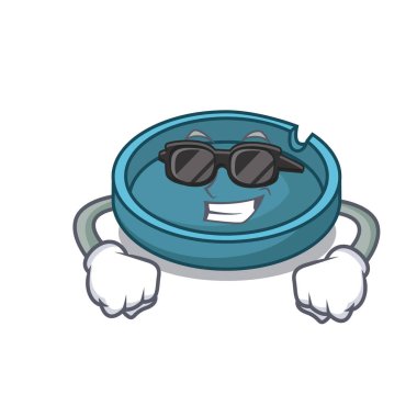 Süper cool kül tablası karakter karikatür tarzı vektör çizim