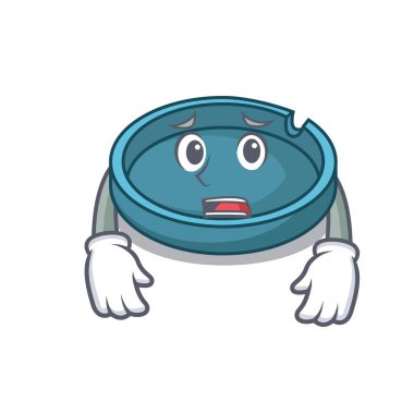 Korkarım kül tablası maskot karikatür tarzı vektör çizim