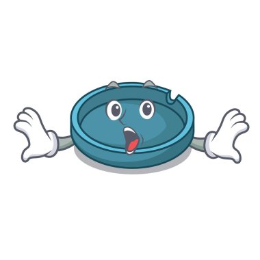 Sürpriz kül tablası maskot karikatür tarzı vektör çizim