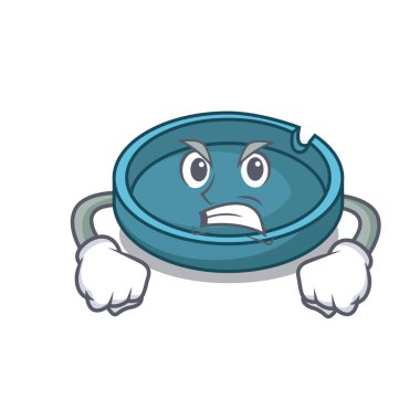 Kızgın kül tablası maskot karikatür tarzı vektör çizim