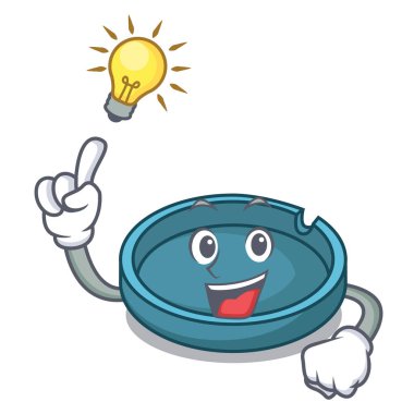 Bir fikir kül tablası maskot karikatür tarzı vektör çizim var