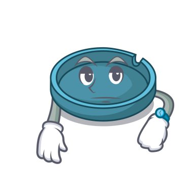 Kül tablası maskot karikatür tarzı vektör çizim bekliyor