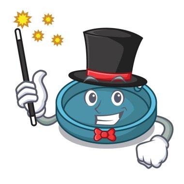 Sihirbaz kül tablası maskot karikatür tarzı vektör çizim