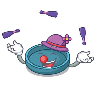 Kül tablası maskot karikatür tarzı vektör çizim hokkabazlık