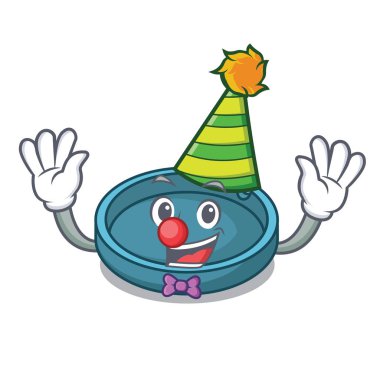 Palyaço kül tablası maskot karikatür tarzı vektör çizim