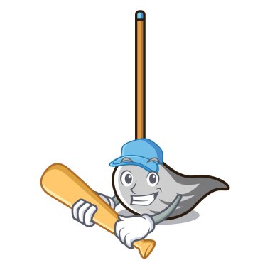 İskambil beyzbol paspas karakter karikatür tarzı vektör çizim