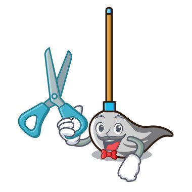 Kuaför paspas karakter karikatür tarzı vektör çizim