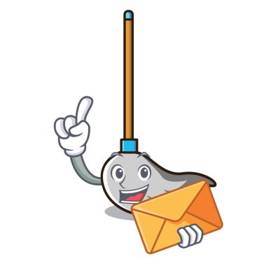 Zarf ile karakter karikatür tarzı vektör çizim paspas