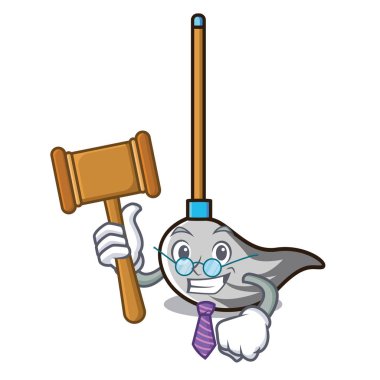 Yargıç paspas maskot karikatür tarzı vektör çizim
