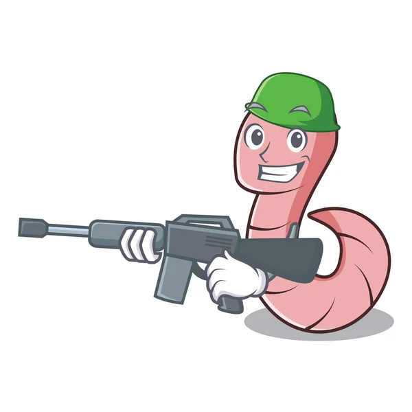 Ordu Solucan Karakter Karikatür Tarzı Vektör Çizim — Stok Vektör
