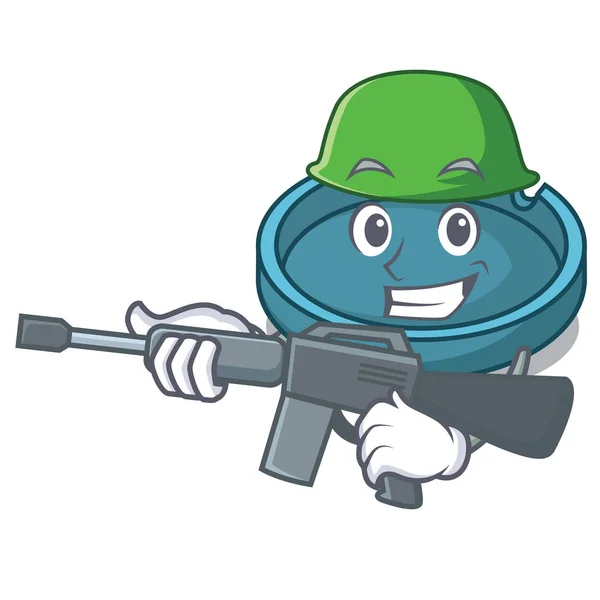 Ejército Cenicero Personaje Dibujo Animado Estilo Vector Ilustración — Vector de stock