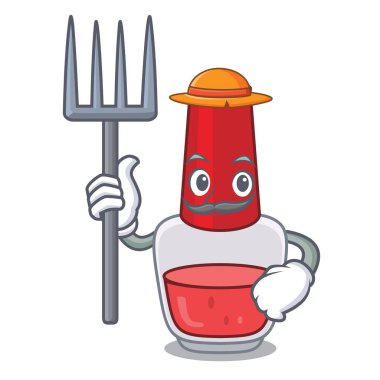 Çiftçi oje karakter karikatür vektör çizim