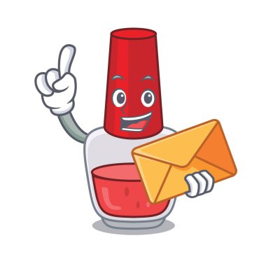 Zarf oje ile karakter karikatür vektör çizim