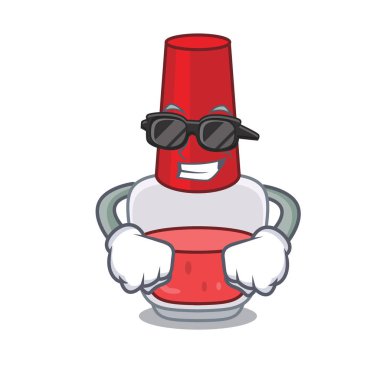 Süper cool tırnak cilası karakter karikatür vektör çizim