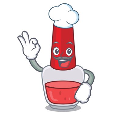 Şef oje karakter karikatür vektör çizim