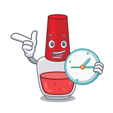 Saat oje ile karakter karikatür vektör çizim