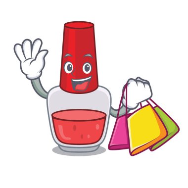 Tırnak cilası karakter karikatür vektör çizim alışveriş