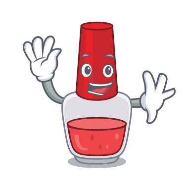 Tırnak cilası karakter karikatür vektör çizim sallayarak