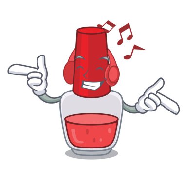 Dinleme müzik oje maskot karikatür vektör çizim