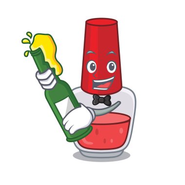 Bira oje ile maskot karikatür vektör çizim