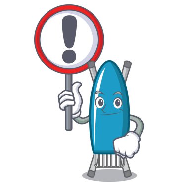 İşareti demir kurulu karakter karikatür vektör çizim ile