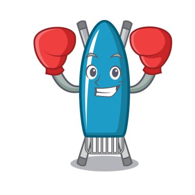 Demir kurulu karakter karikatür vektör çizim boks