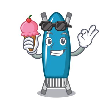 Dondurma demir kurulu karakter karikatür vektör çizim ile