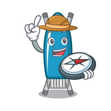 Explorer demir kurulu maskot karikatür vektör çizim